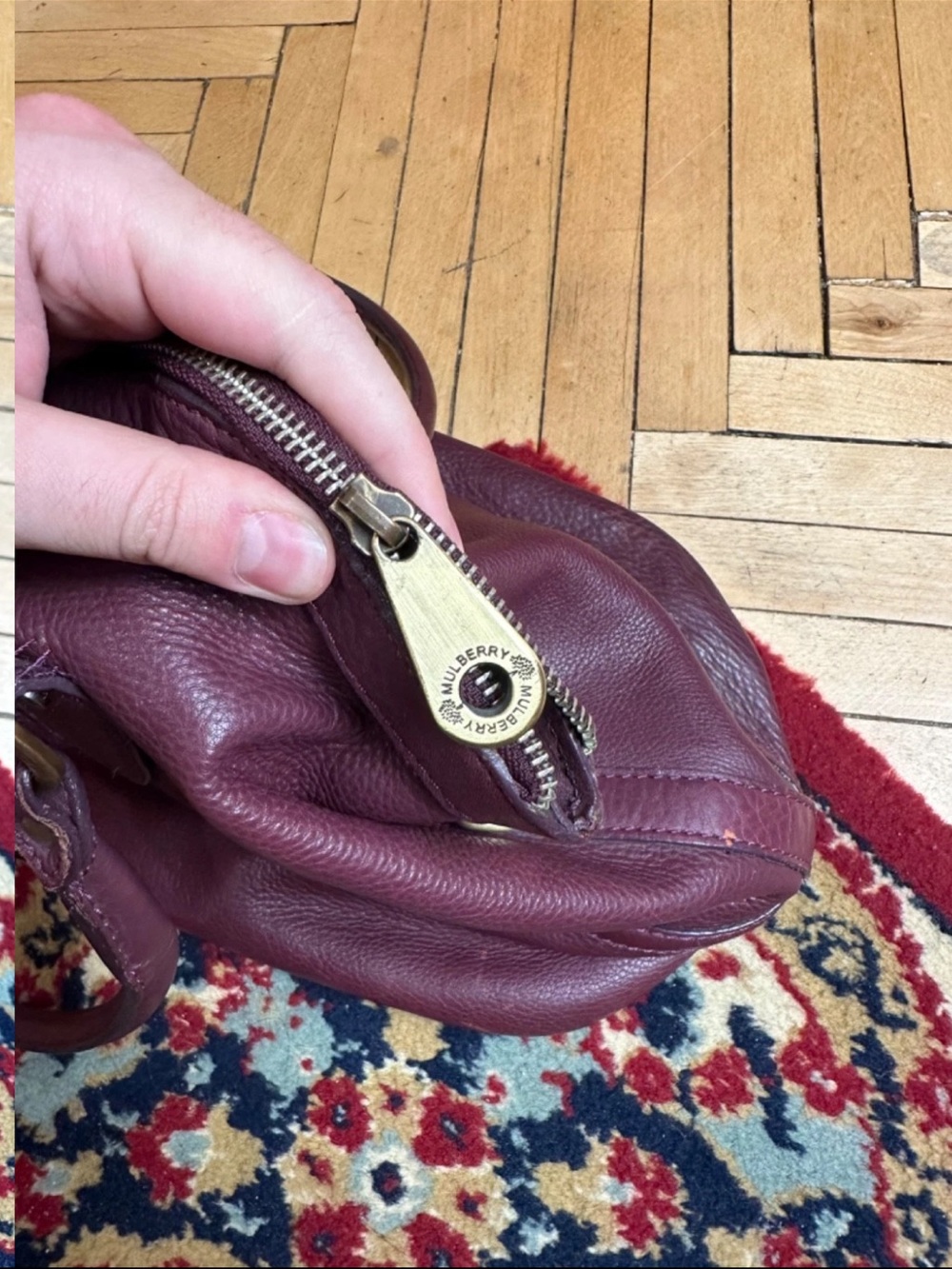 Mulberry Purple Leather Tote with Tassel - Picture 7 of 13